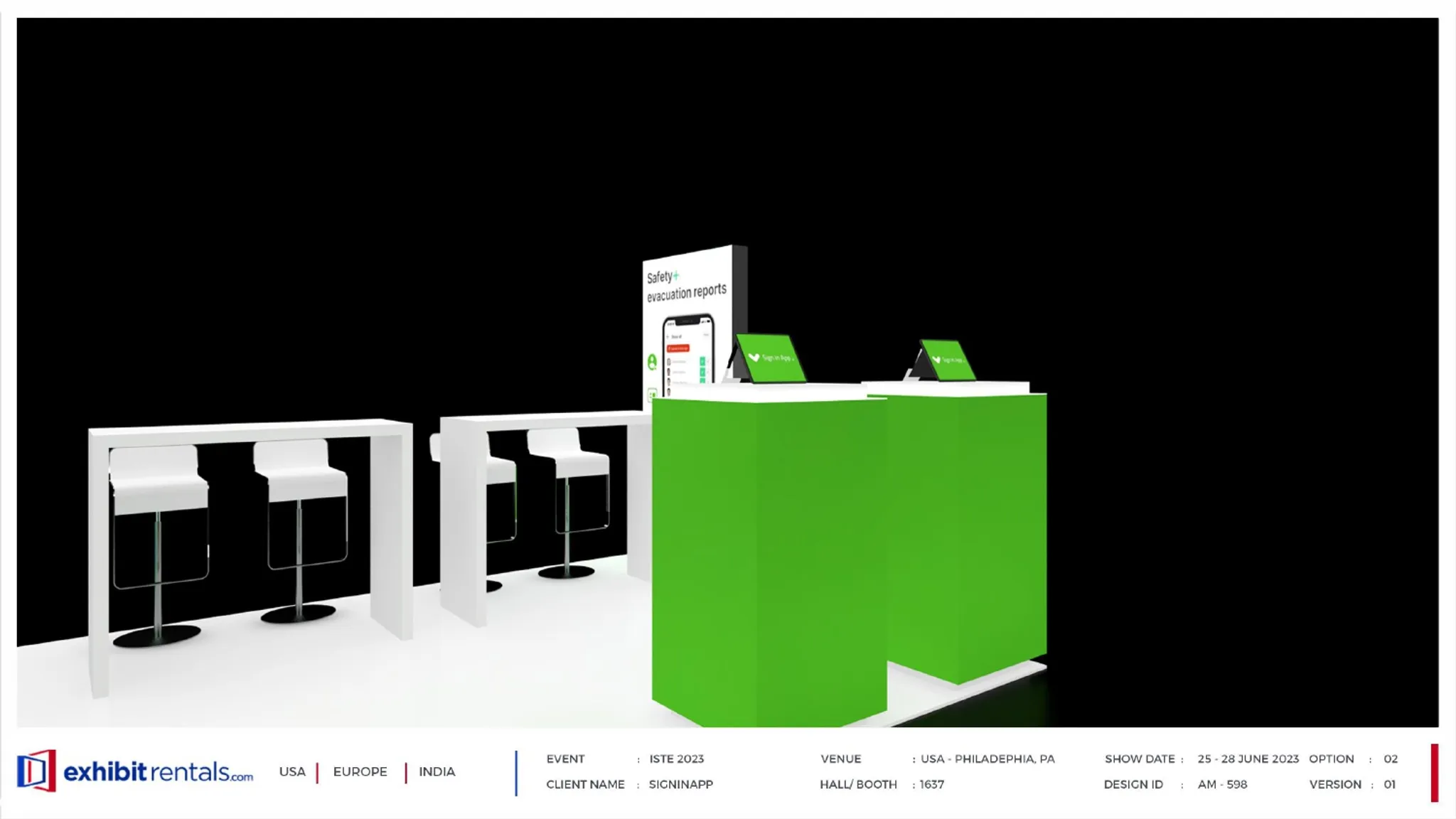 10x20 Peninsula booth design by Exhibit-Rentals
